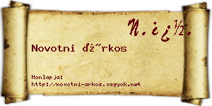 Novotni Árkos névjegykártya